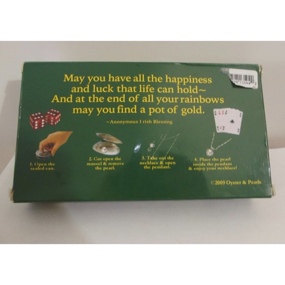 Lucky Pearl Necklace Pendant 16" Stainless Steel Chain Irish Blessing diy - Picture 2 of 13